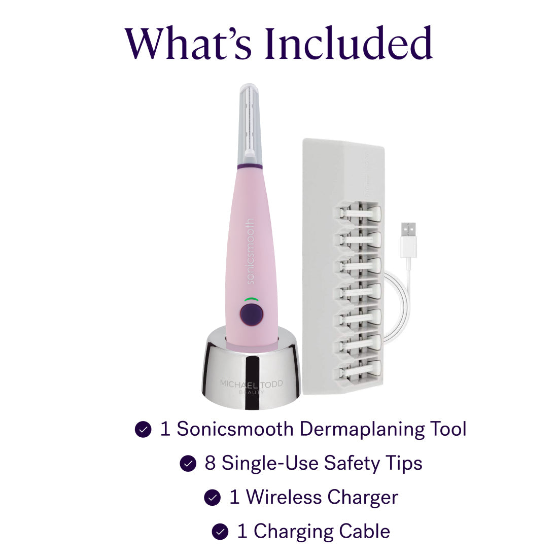 Pink Sonicsmooth Sonic Dermaplaning System