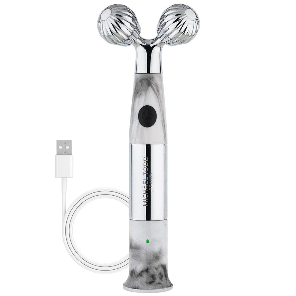 White Marble Sonic Sculpt with stainless steel globe set